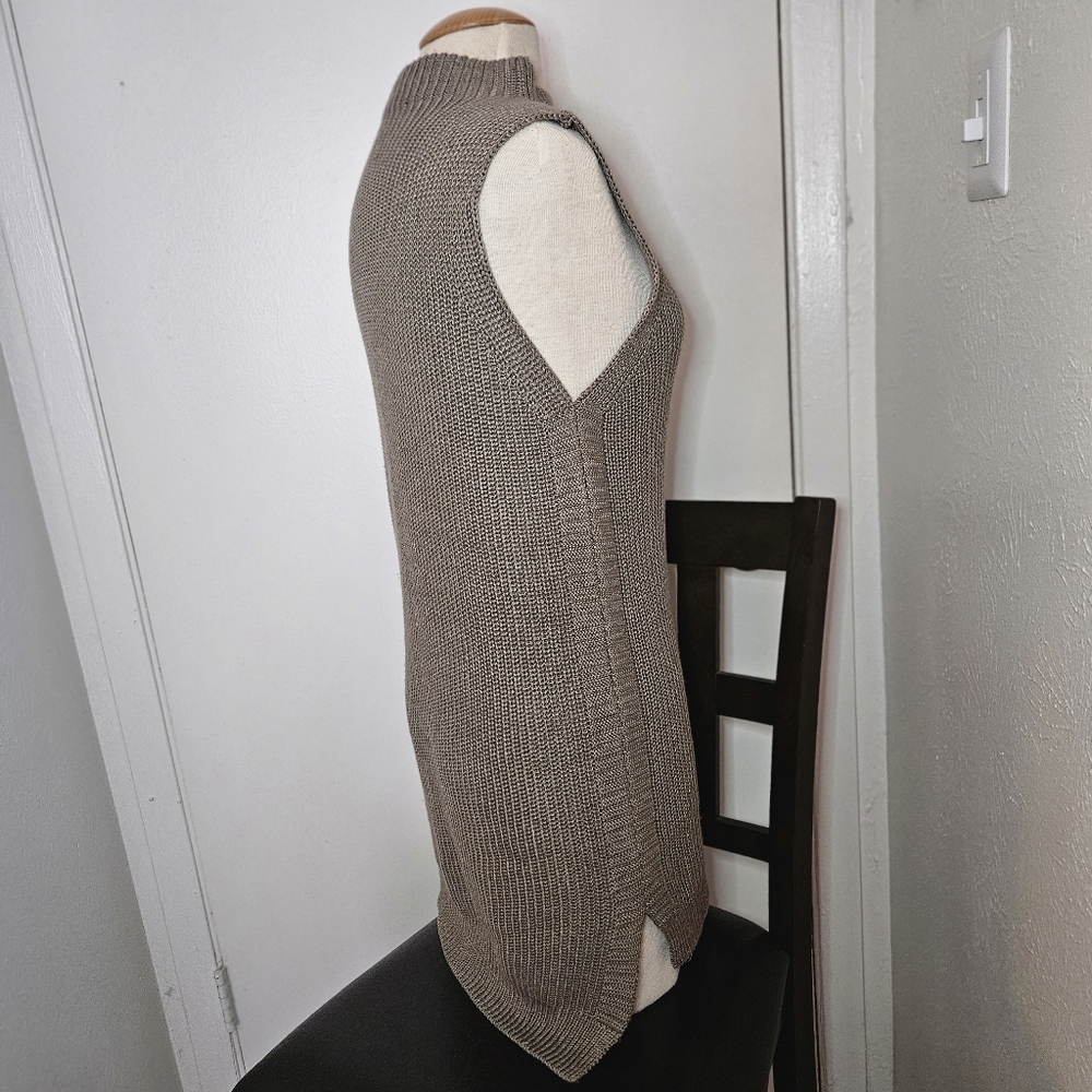 TRIBAL Knit Sleeveless Tunic Pullover Women Tan 100% Acrylic M EUC - Picture 5 of 6